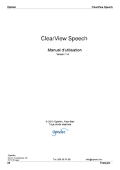 Optelec ClearView Speech Manuel D'utilisation