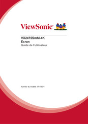 Viewsonic VX2475Smhl-4K Guide De L'utilisateur