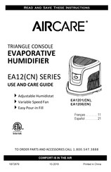 Aircare EA1208 Guide D'utilisation Et D'entretien