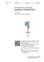 Endress+Hauser Liquiphant FailSafe FTL81 Instructions Condensées