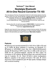 Technaxx All-in-One TX-103 Mode D'emploi