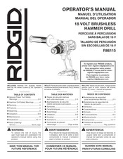 RIDGID R86115 Manuel D'utilisation