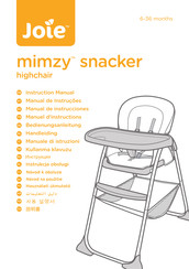 Joie mimzy snacker Manuel D'instructions