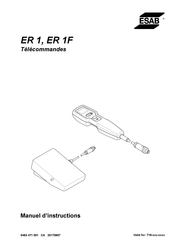 ESAB ER 1 Manuel D'instructions
