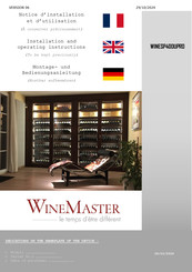 WINEMASTER WINESP40DUPRO Notice D'installation