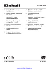 EINHELL TC-WG 200 Instructions D'origine