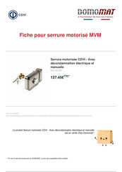 CDVI MVM Mode D'emploi