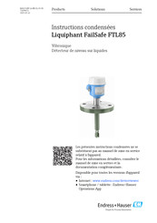 Endress+Hauser Liquiphant FailSafe FTL85 Instructions Condensées