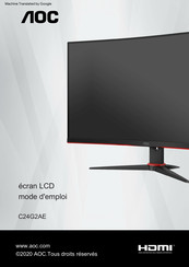 AOC C24G2AE Mode D'emploi