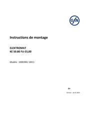 GFA ELEKTROMAT KE 50.80 FU-55,00 Instructions De Montage