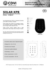 CDVI SOLARKPB Guide D'installation