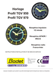 Bodet Profil TGV 950 Instructions D'installation Et De Mise En Service
