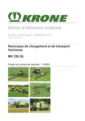 Krone 1 109 301 Notice D'utilisation Originale