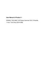 DeWalt DCH133 Guide D'utilisation
