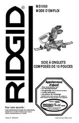 Ridgid MS1060 Mode D'emploi