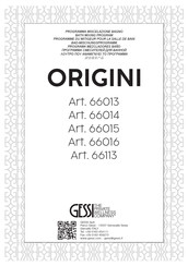 Gessi ORIGINI 66015 Fiche Technique De Pre-Installation
