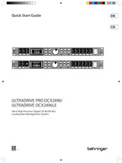 Behringer ULTRADRIVE DCX2496LE Guide De Démarrage Rapide