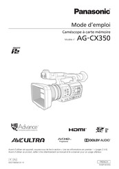 Panasonic AG-CX350 Mode D'emploi