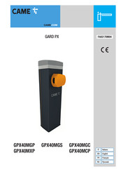 CAME GARD PX Brushless GPX40MCP Mode D'emploi