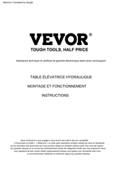VEVOR TF23 Notice D'utilisation