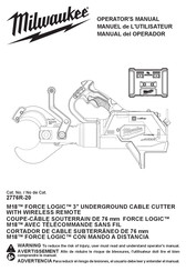 Milwaukee M18 FORCE LOGIC 2776R-20 Manuel De L'utilisateur