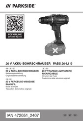 Parkside PABS 20-Li I9 Mode D'emploi