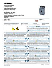 Siemens 3VA11 1AA Série Notice D'utilisation