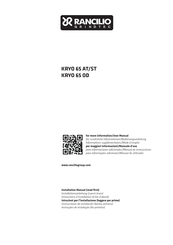 Rancilio KRYO 65 AT Instructions D'installation