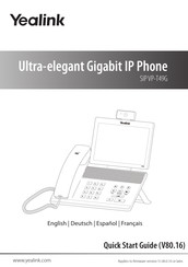 Yealink SIP VP-T49G Guide De Démarrage Rapide