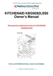KitchenAid KFGR274 Instructions D'installation Et Guide D'utilisation Et D'entretien