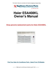 Haier ESA406K Guide D'utilisation Et D'entretien