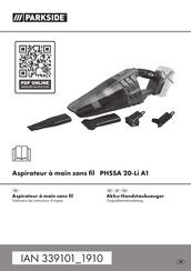Parkside PHSSA 20-Li A1 Traduction Des Instructions D'origine