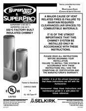 Selkirk SUPERPRO 2100 Directives D'installation Et Guide D'entretien