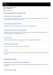 Sony ILME-FX2 Guide D'aide