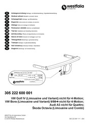 Westfalia Automotive 305 222 600 001 Notice De Montage Et D'utilisation