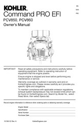 Kohler Command PRO EFI PCV850 Manuel Du Propriétaire