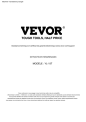 Vevor YL-15T Notice D'utilisation