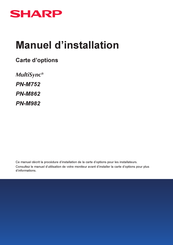 Sharp MultiSync PN-M862 Manuel D'installation