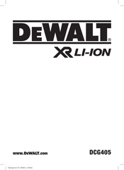 DeWalt DCG405 Traduction De La Notice D'instructions Originale