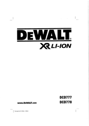 DeWalt DCD778 Mode D'emploi