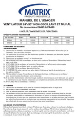 Matrix EA645 Manuel De L'usager