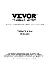 Vevor 6603 Mode D'emploi