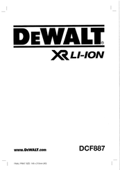 DeWalt DCF887 Mode D'emploi