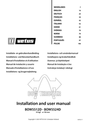 Vetus BOW5512D Manuel D'installation Et D'utilisation