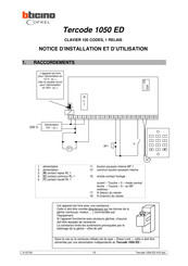 Bticino COFREL Tercode 1050 ED Notice D'installation Et D'utilisation