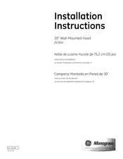 GE Monogram ZV30H Instructions D'installation