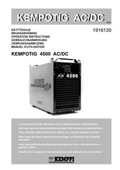 Kemppi KEMPOTIG 4500 AC/DC Manuel D'utilisation