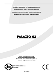 Dru PALAZZO 03 Instructions D'installation Et Mode D'emploi