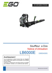 EGO LB6000E Notice D'utilisation