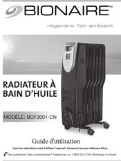 Bionaire BOF3001-CN Guide D'utilisation